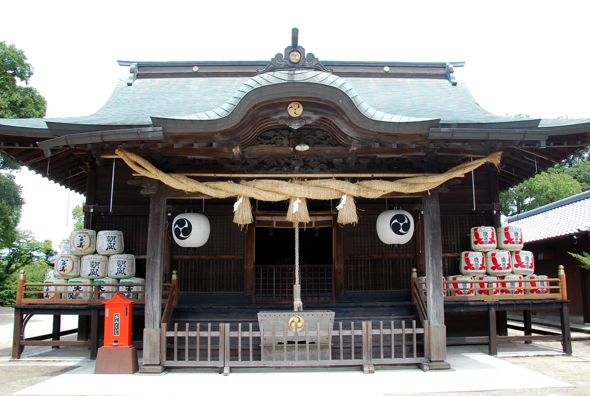 The worship hall of Daizenji Tamataregu in Kurume.