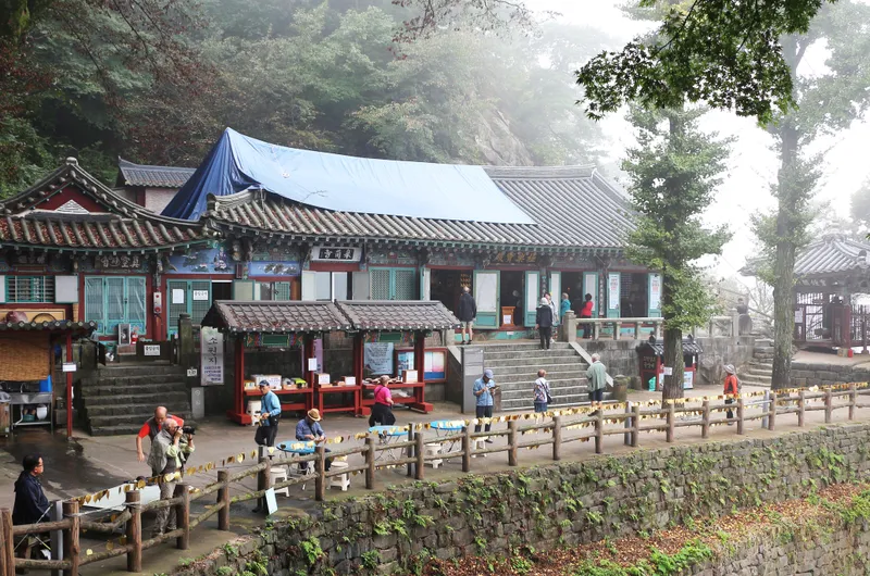 Goransa set against the wooded cliff of Busosan above the river.
