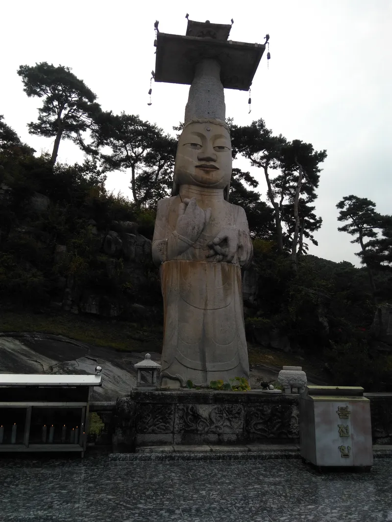 The Eunjin Mireuk, the standing stone Maitreya of Gwanchoksa in Nonsan.