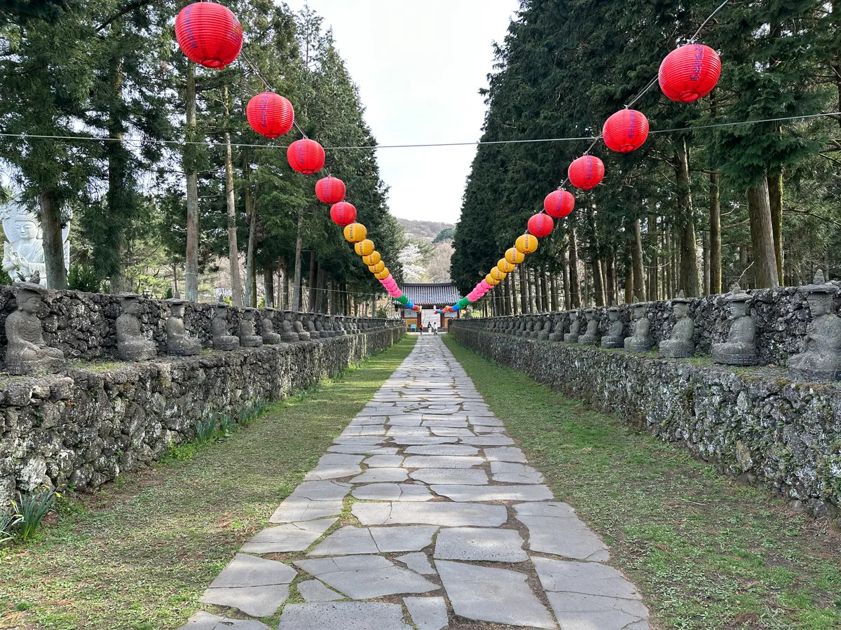 The precinct of Gwaneumsa on the slope of Hallasan, Jeju.