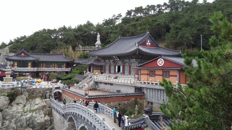 Haedong Yonggungsa on the rocky shore at Gijang, Busan.