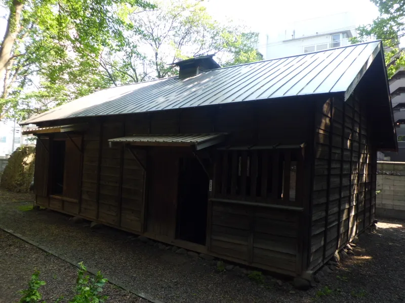 The preserved farmer-soldier barracks house in the precinct of Kotoni Jinja, Sapporo.