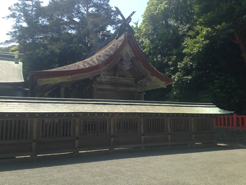 The main hall of Munakata Taisha Nakatsu-gu on Oshima.