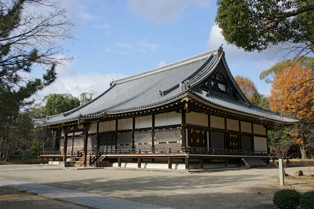 The five-storey pagoda at Ninna-ji above the temple grounds.