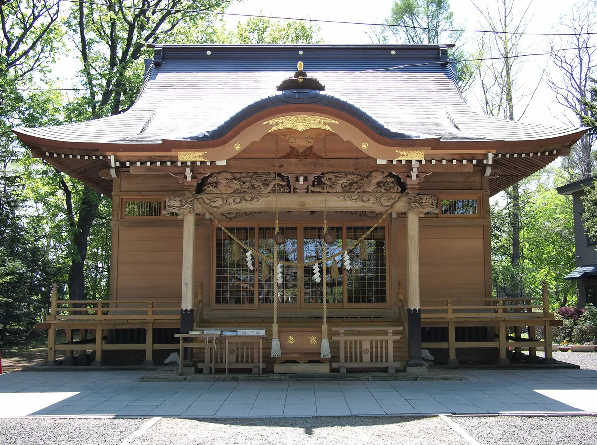 The hall of Soma Jinja at Hiragishi, Toyohira-ku, Sapporo.