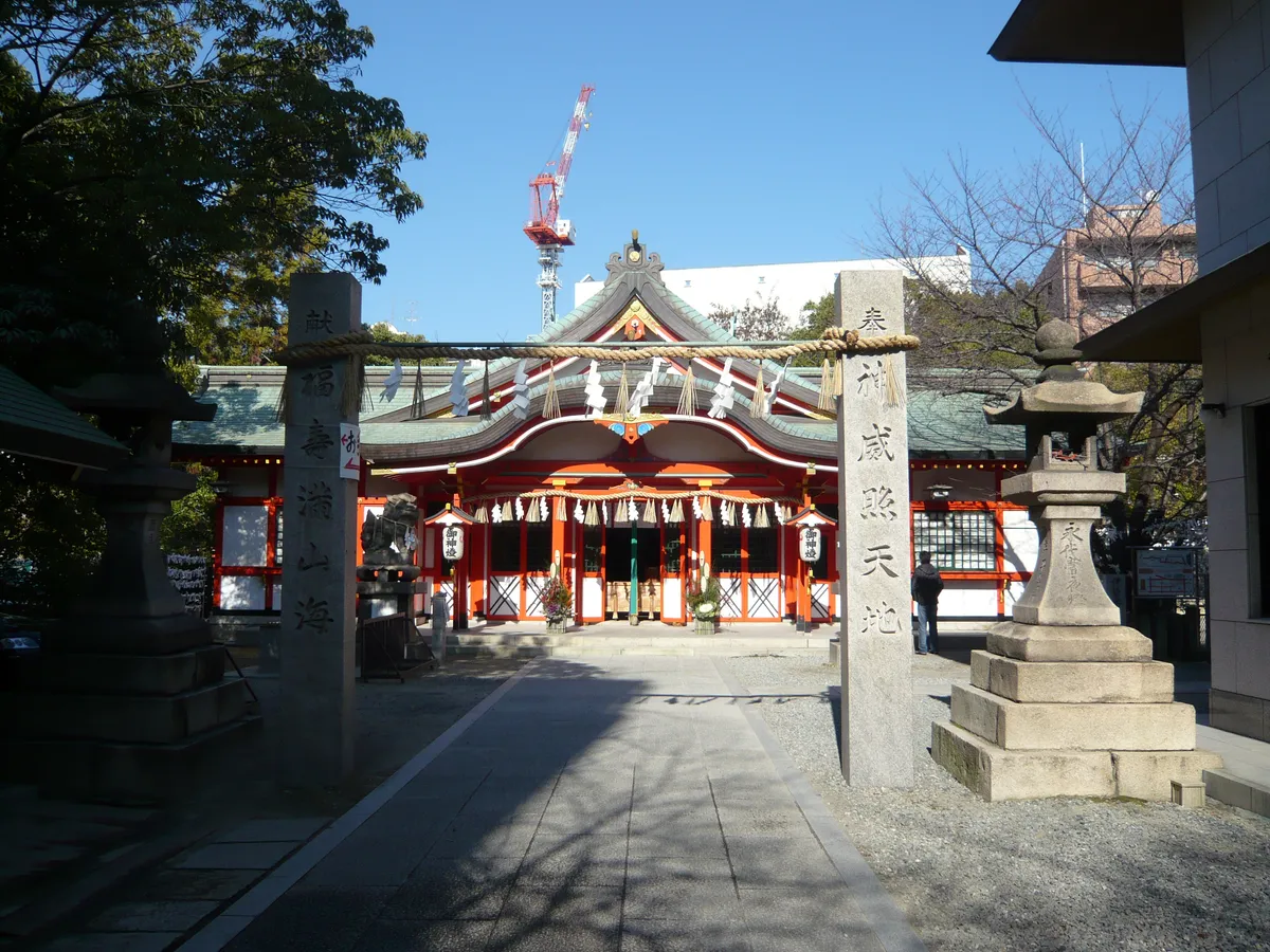 The worship hall of Tamatsukuri Inari Jinja.