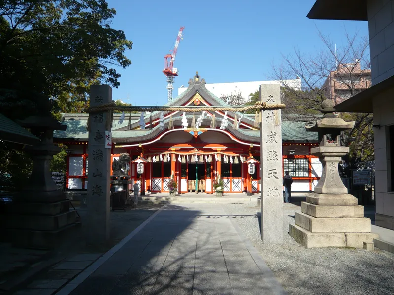 The worship hall of Tamatsukuri Inari Jinja.