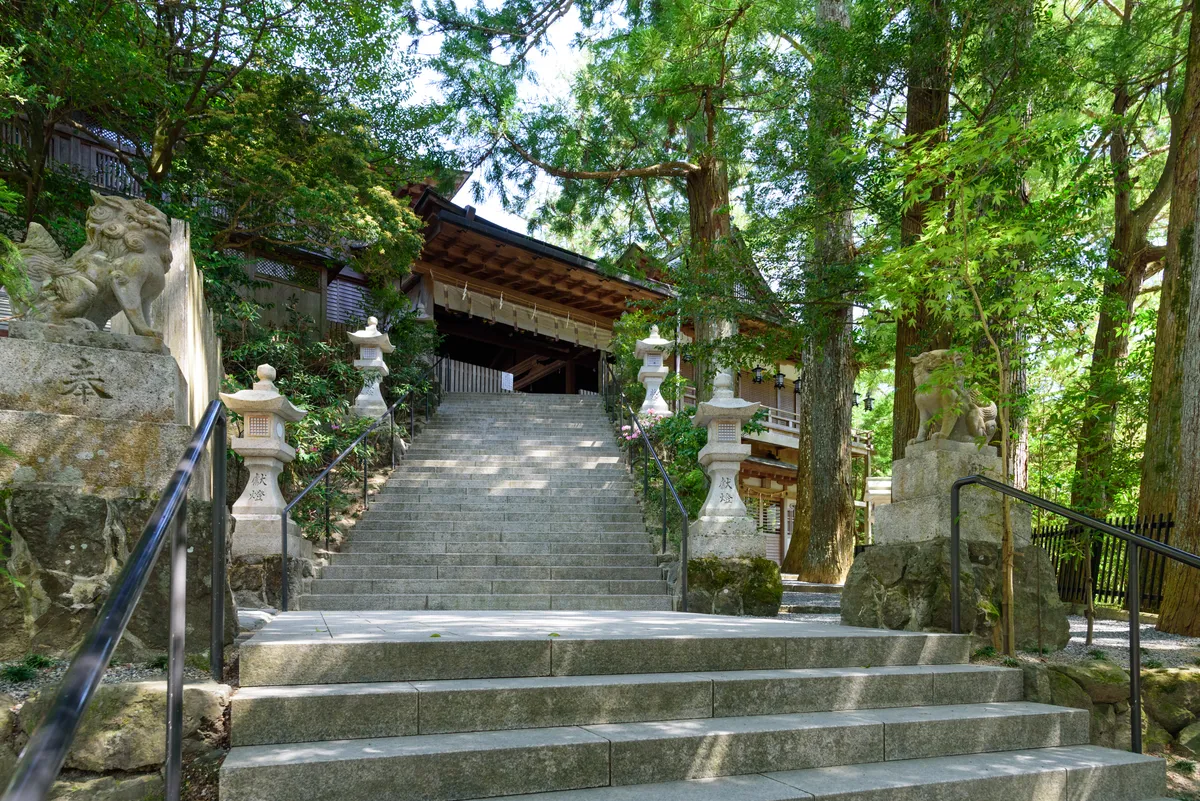 The main hall of Tenkawa Daibenzaiten in Tenkawa.
