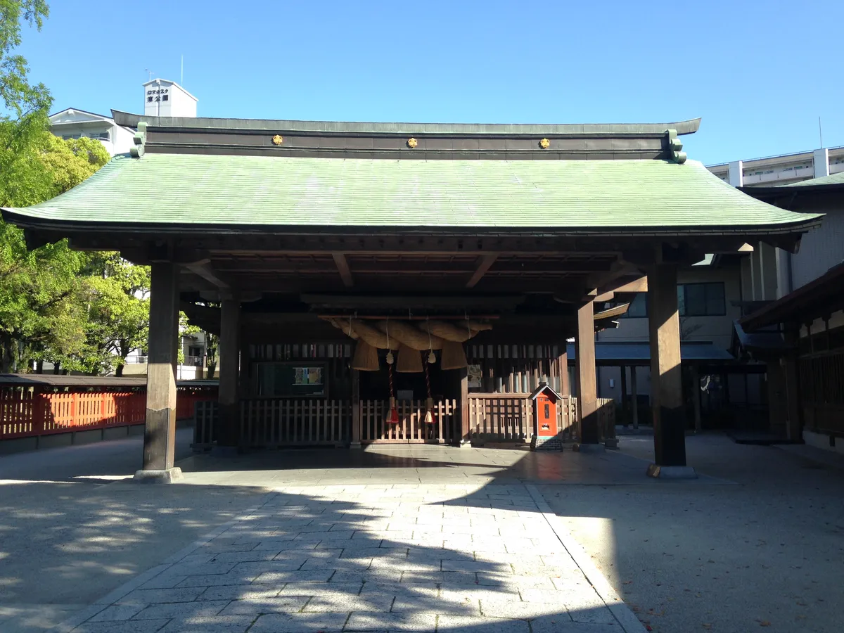 The worship hall of Tooka Ebisu Shrine in Hakata.